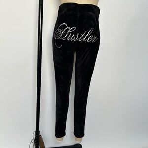 Black Velvet Pants with Rhinestone Detail